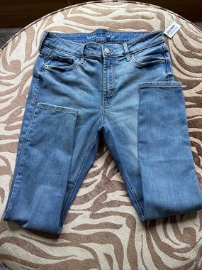 Old Navy Blue Mid-Rise Rockstar Super Skinny Jeans